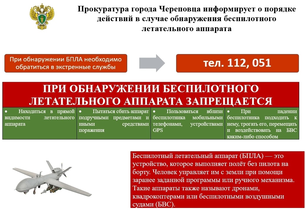 ПОРЯДОК ДЕЙСТВИЙ В СЛУЧАЕ ОБНАРУЖЕНИЯ БЕСПИЛОТНОГО ЛЕТАТЕЛЬНОГО АППАРАТА