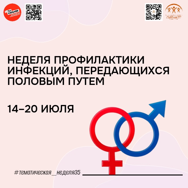 С 14 ИЮЛЯ В РОССИИ СТАРТУЕТ НЕДЕЛЯ ПРОФИЛАКТИКИ ИНФЕКЦИЙ, ПЕРЕДАЮЩИХСЯ ПОЛОВЫМ ПУТЕМ