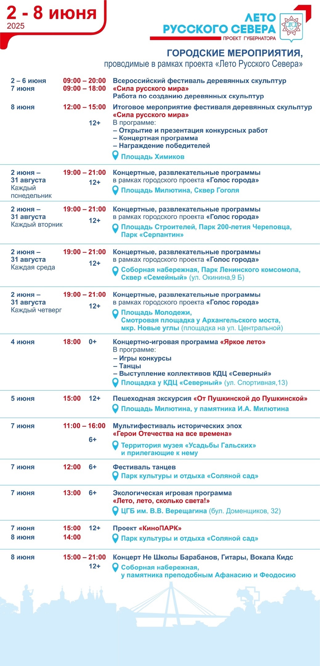 КУДА СХОДИТЬ ЛЕТОМ В ЧЕРЕПОВЦЕ?